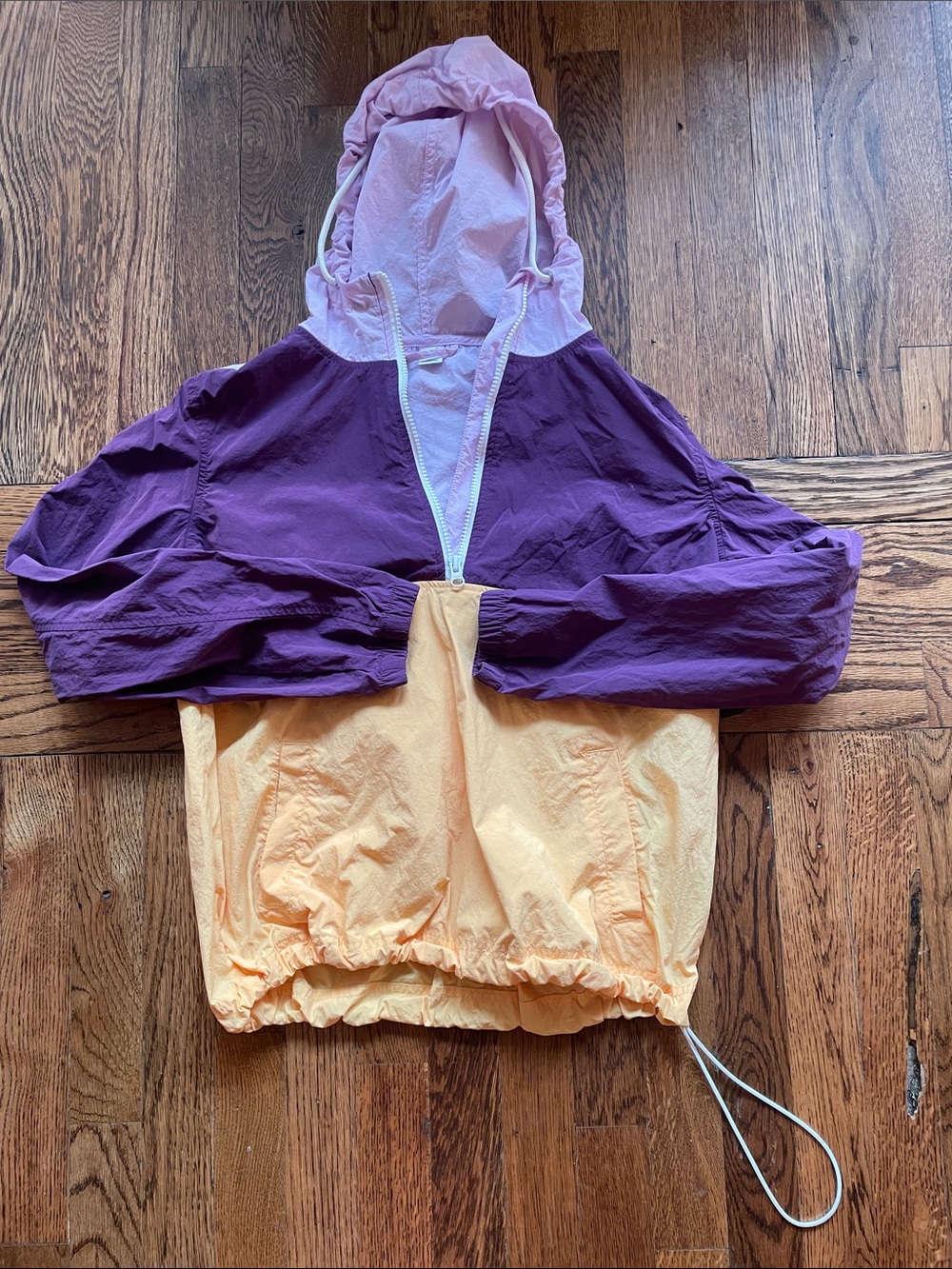 Old Navy Colorblock Hooded Jacket in Purple, Lilac & Yellow